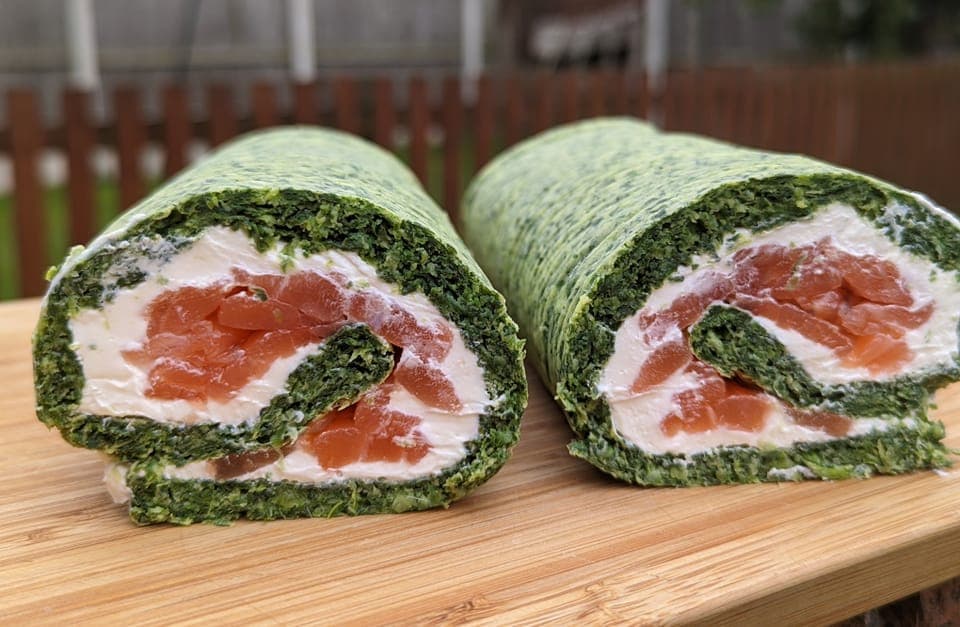 Spinātu laša rulete